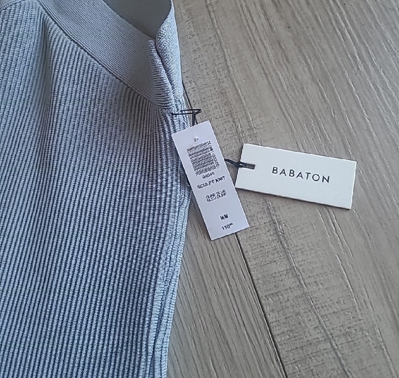 BABATON, Elegant Striped Halter Dress - Picture 2 of 6